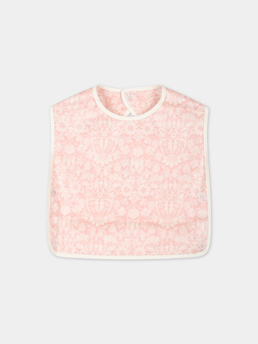 Bavoir rose pour bébé fille avec imprimé floral